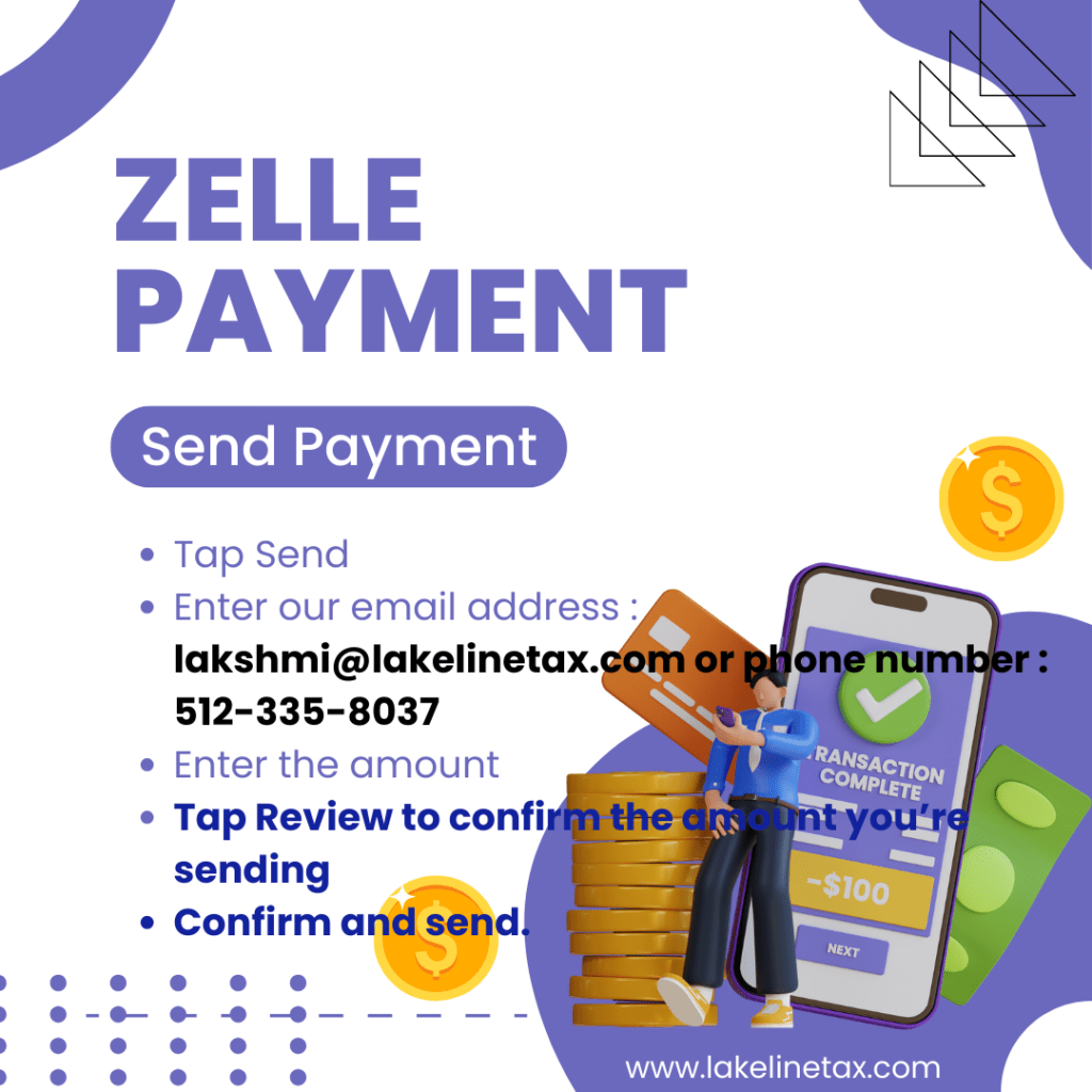 Zelle - Lakeline tax online payment steps